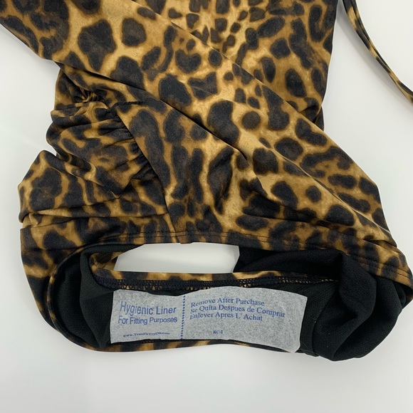 NWT Ralph Lauren Ocelot Twist Front Leopard Print One-Piece Swimsuit Siz… - Picture 8 of 11